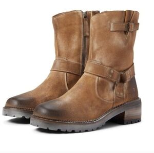 ROAN by Bed Stu Emerson Tan Suede Moto Ankle Boots - 6